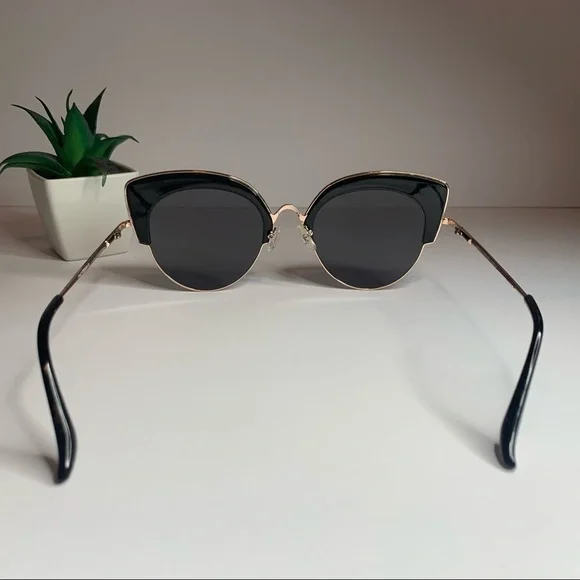 Gold/Black Cat Eye Sunglasses - Picture 9 of 11